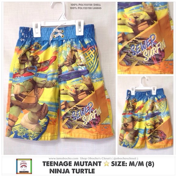 Teenage Mutant Ninja Turtle ❤️Kids Shorts Size (M/M 8)  (PRE-LOVED) - Picture 1 of 3